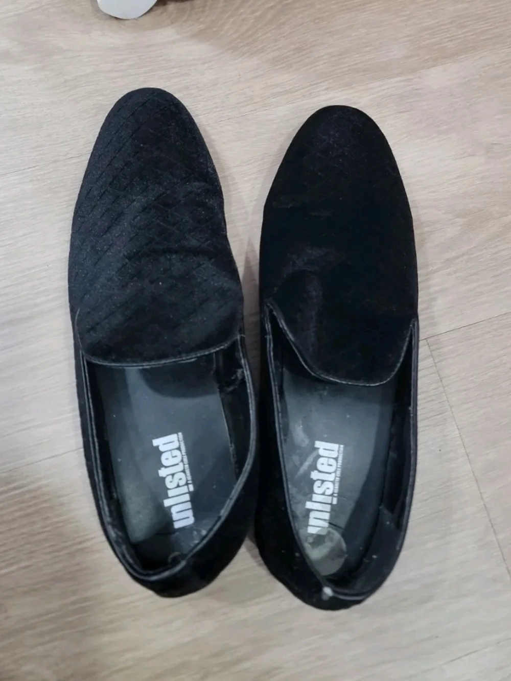 Unlisted Black Quilted Slip-On Loafers